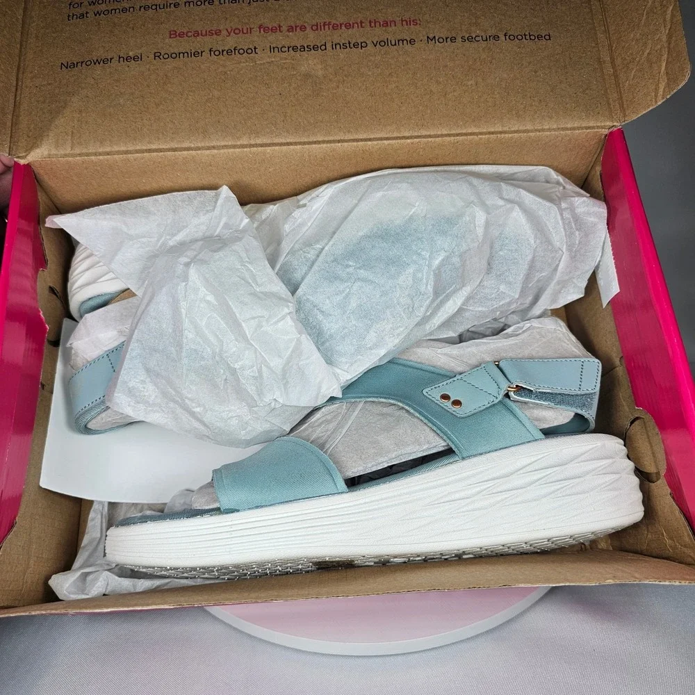 Ryka Nicolette Stretch Neoprene Wedge‎ Sandals Comfort Platform Grey Mist 9.5M